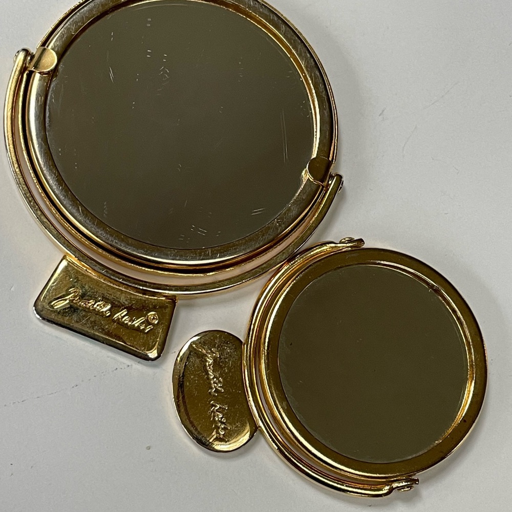 Set of 2 stamped Judith Leiber Purse Mirrors.